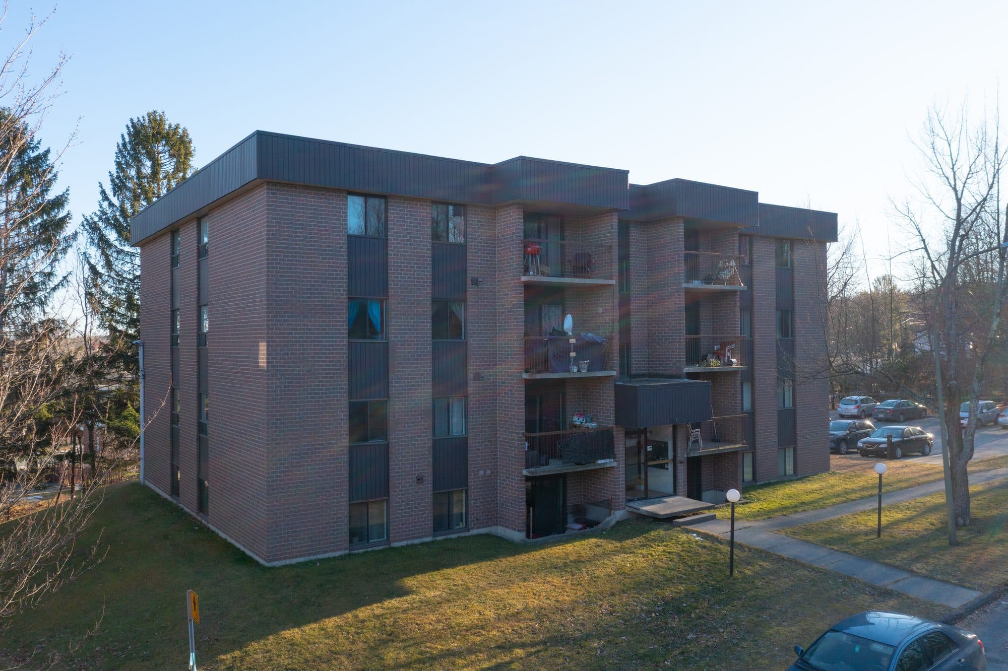 Four-storey rental building with balconies